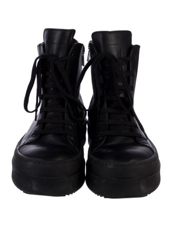 Rick Owens Leather Lace-Up Boots