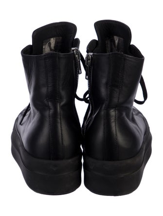 Rick Owens Leather Lace-Up Boots