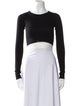 Rick Owens Bateau Neckline Long Sleeve Crop Top