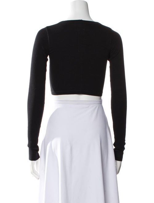 Rick Owens Bateau Neckline Long Sleeve Crop Top