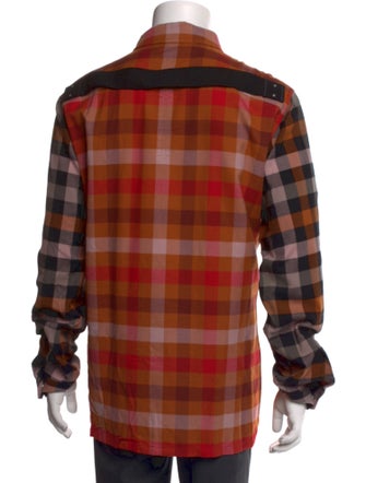 Rick Owens Plaid Print Long Sleeve Shirt