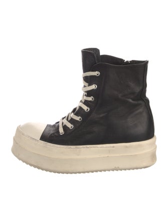 Rick Owens Leather Lace-Up Boots