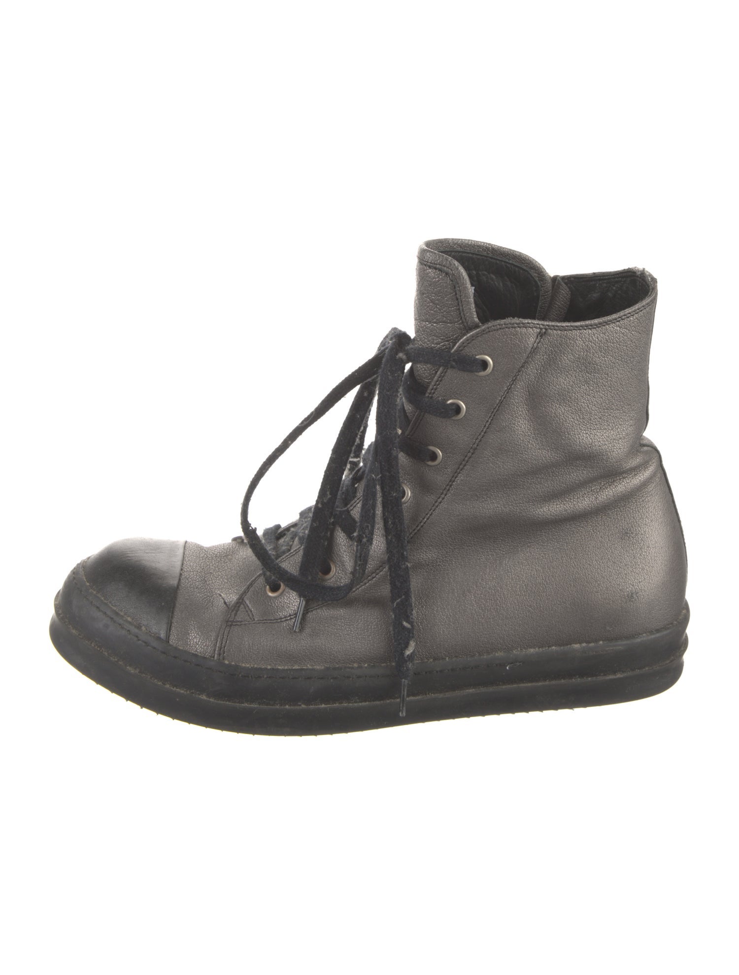 Rick Owens Leather Lace-Up Boots