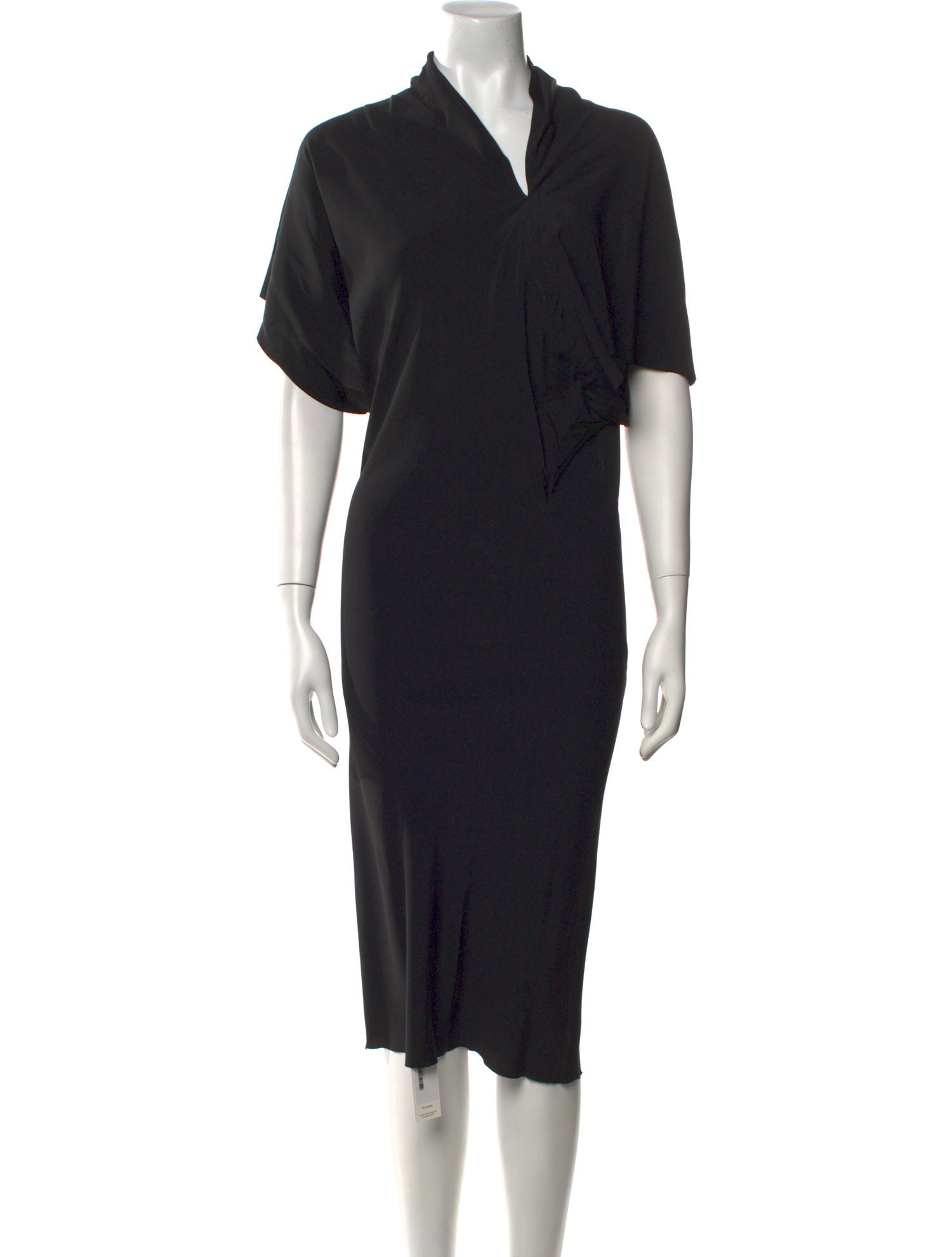 Rick Owens Cowl Neck Midi Length Dress