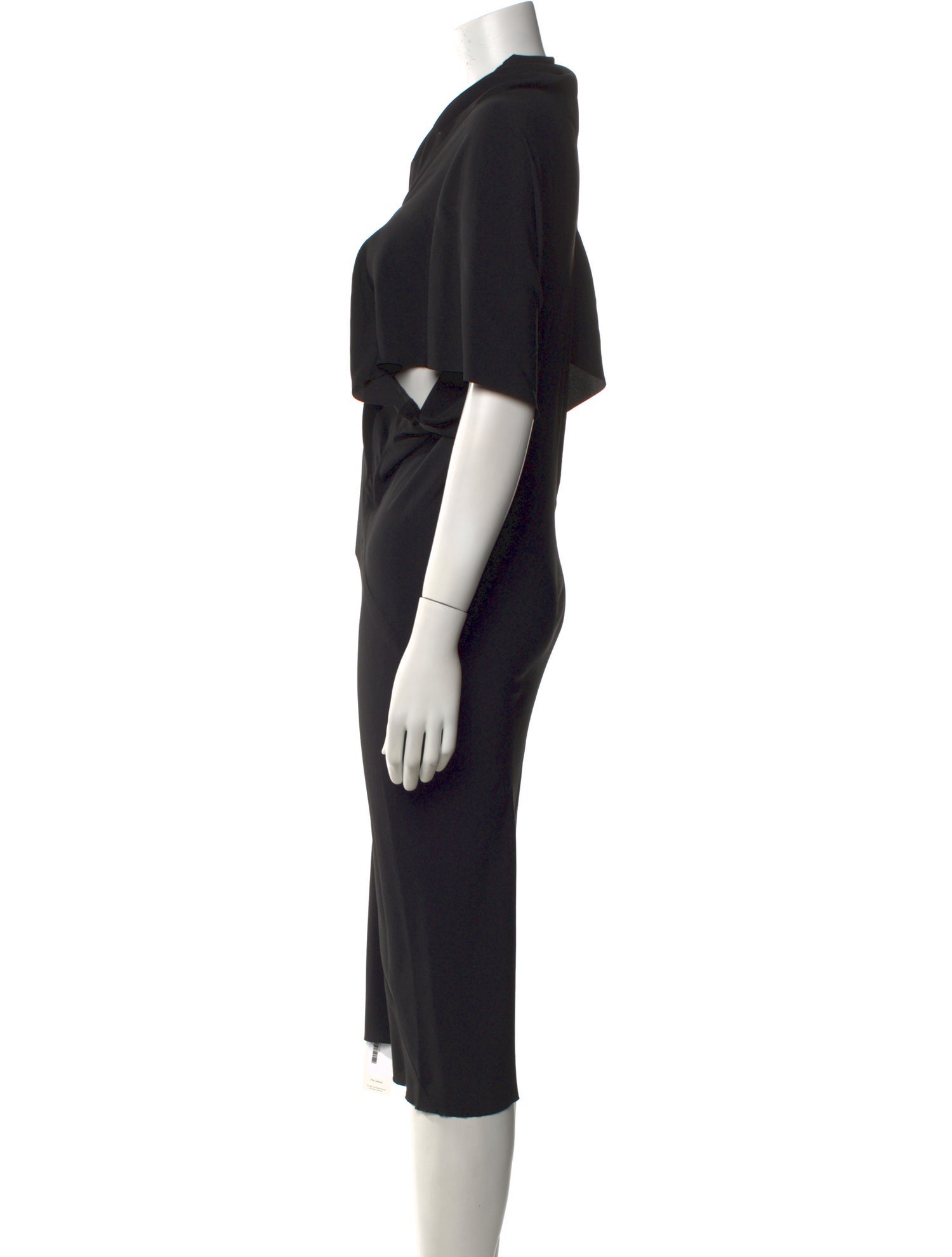 Rick Owens Cowl Neck Midi Length Dress