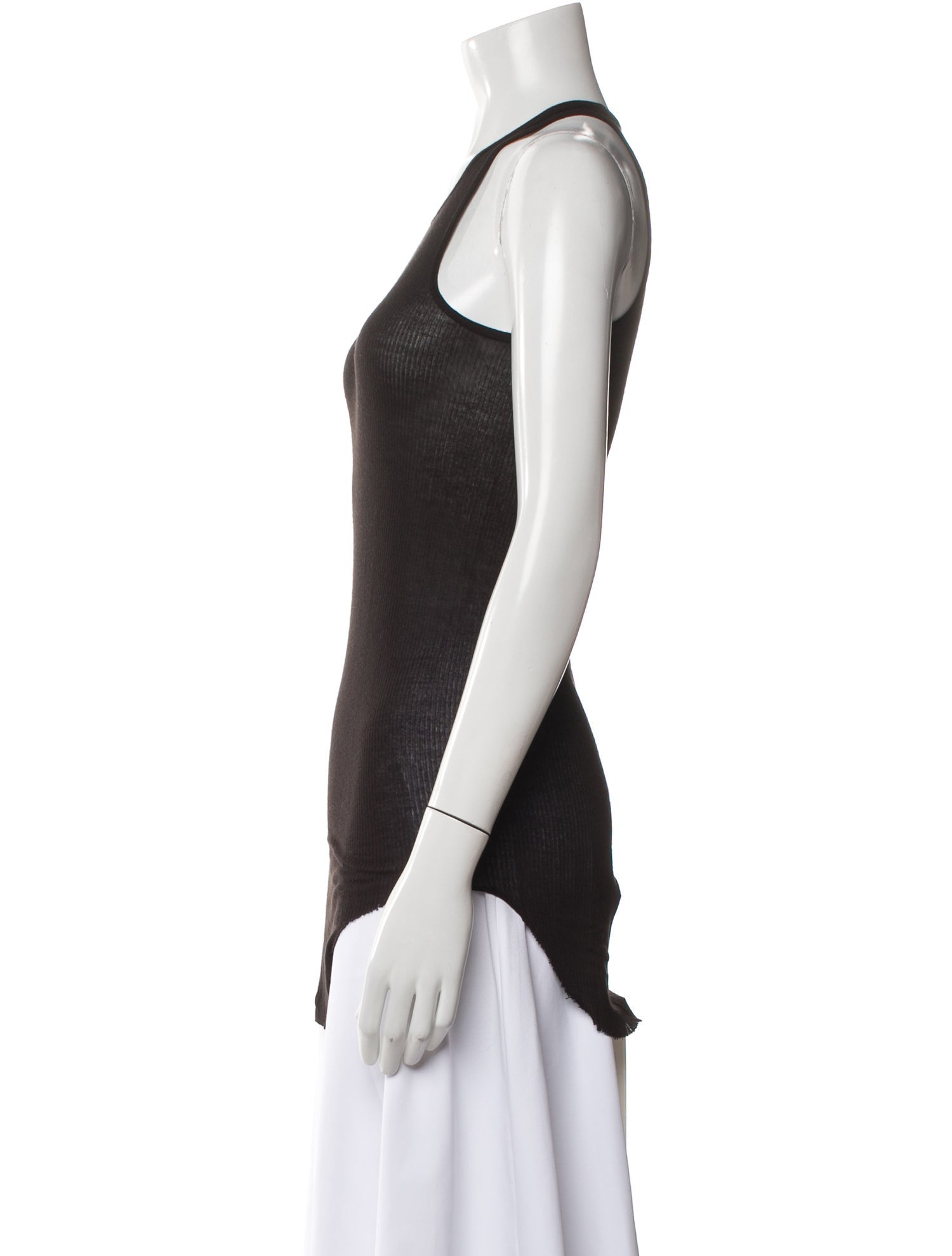 Rick Owens 'Forever' Basic Rib Tank Scoop Neck Top