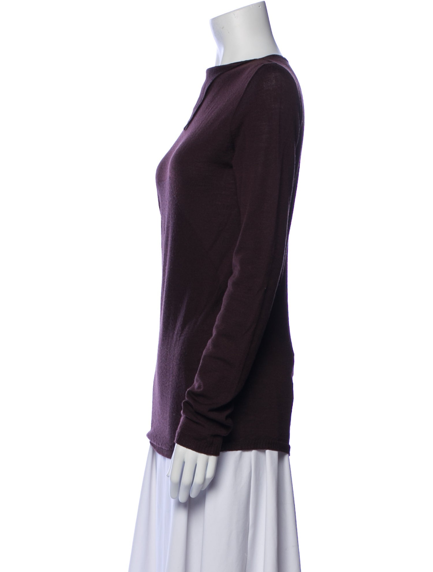 Rick Owens Virgin Wool Bateau Neckline Top