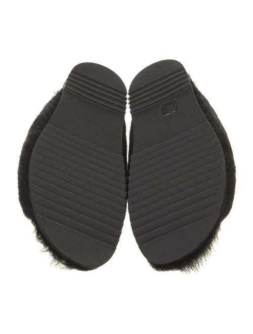 Rick Owens Ponyhair Leather Trim Embellishment Slides