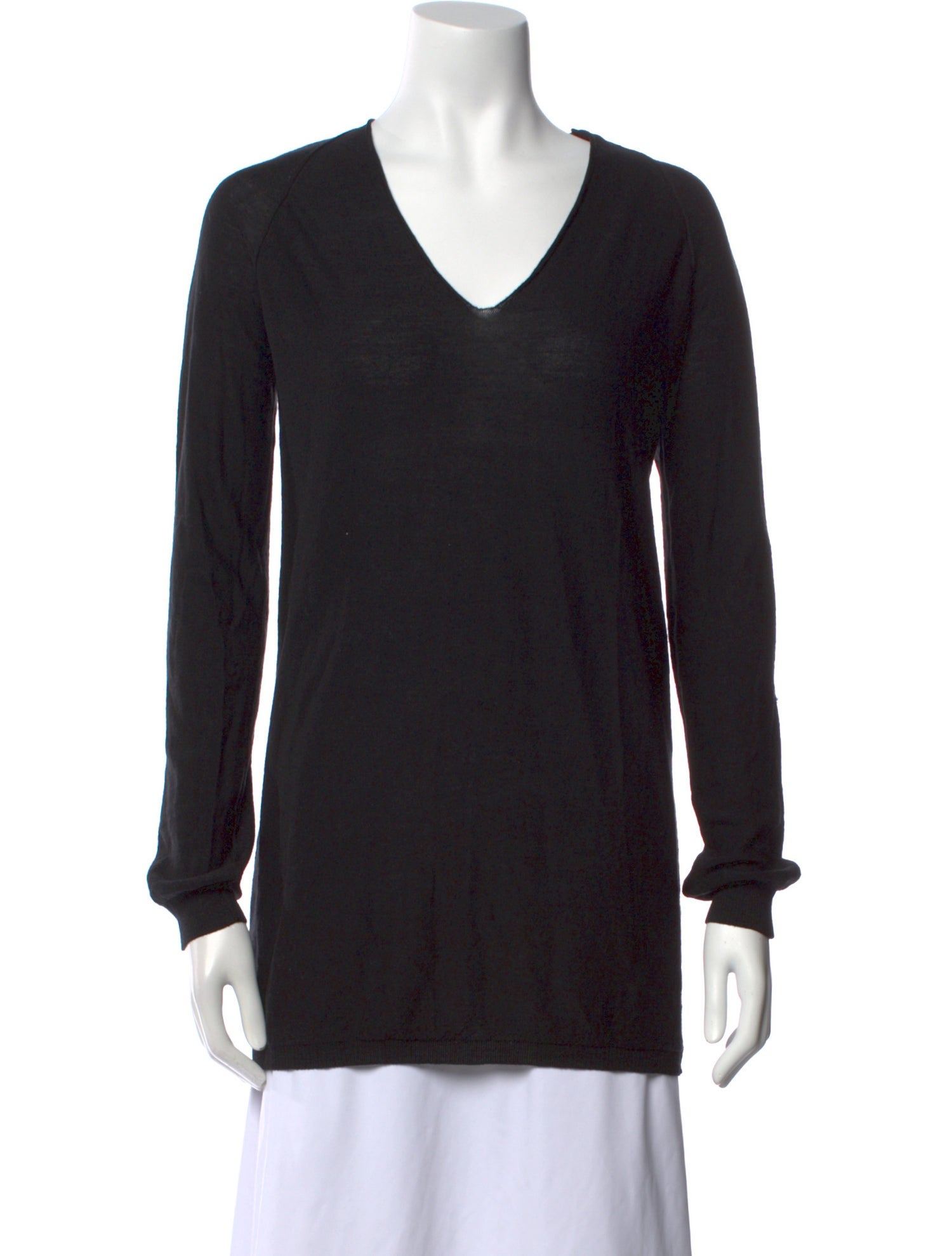Rick Owens V-Neck Long Sleeve Top