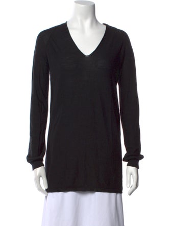 Rick Owens V-Neck Long Sleeve Top