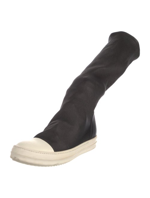 Rick Owens Leather Colorblock Pattern Sock Sneakers