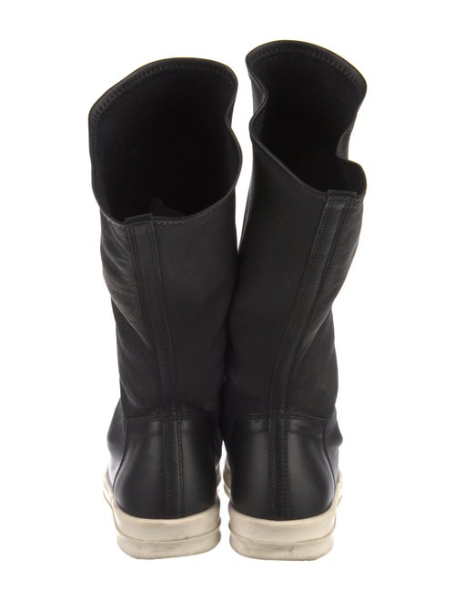 Rick Owens Leather Colorblock Pattern Sock Sneakers