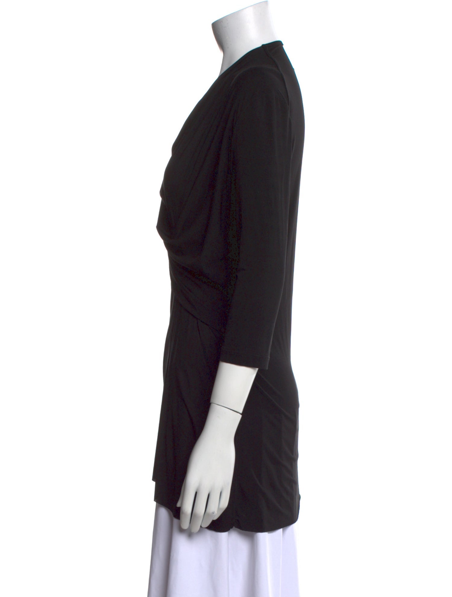 Rick Owens Cowl Neck Three-Quarter Sleeve Top