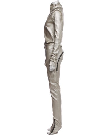 Rick Owens Lamb Leather Turtleneck Jumpsuit