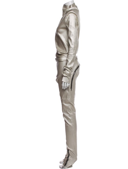 Rick Owens Lamb Leather Turtleneck Jumpsuit