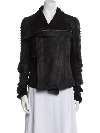 Rick Owens Lamb Leather Biker Jacket