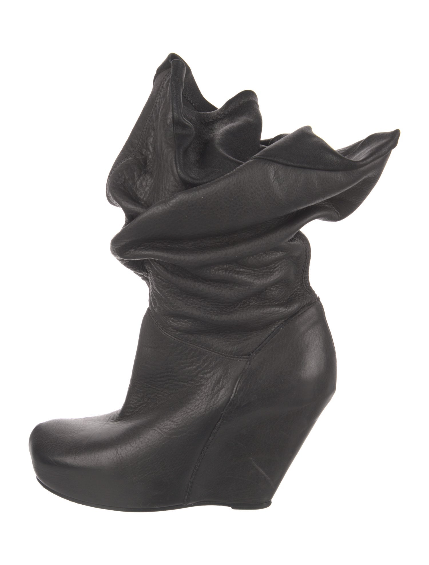 Rick Owens Leather Lace-Up Boots