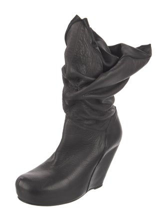 Rick Owens Leather Lace-Up Boots