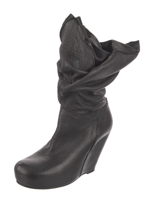 Rick Owens Leather Lace-Up Boots