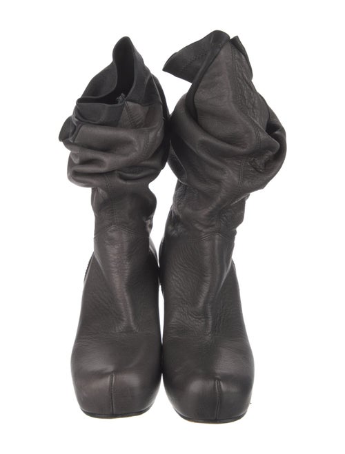 Rick Owens Leather Lace-Up Boots