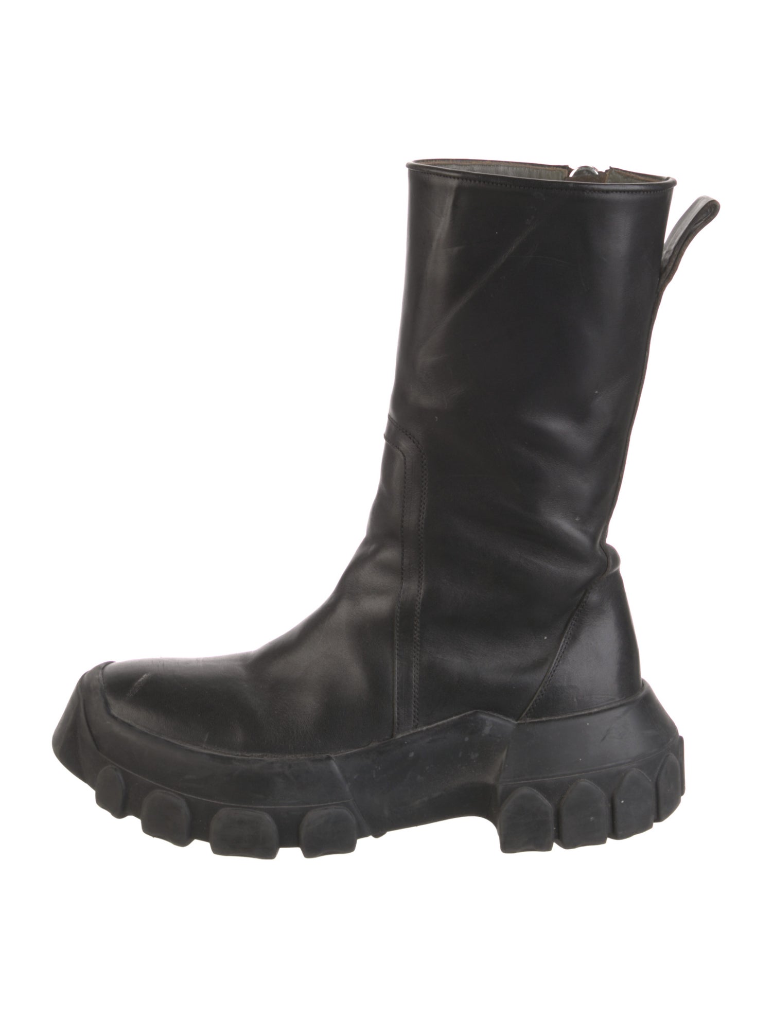 Rick Owens Leather Rain Boots