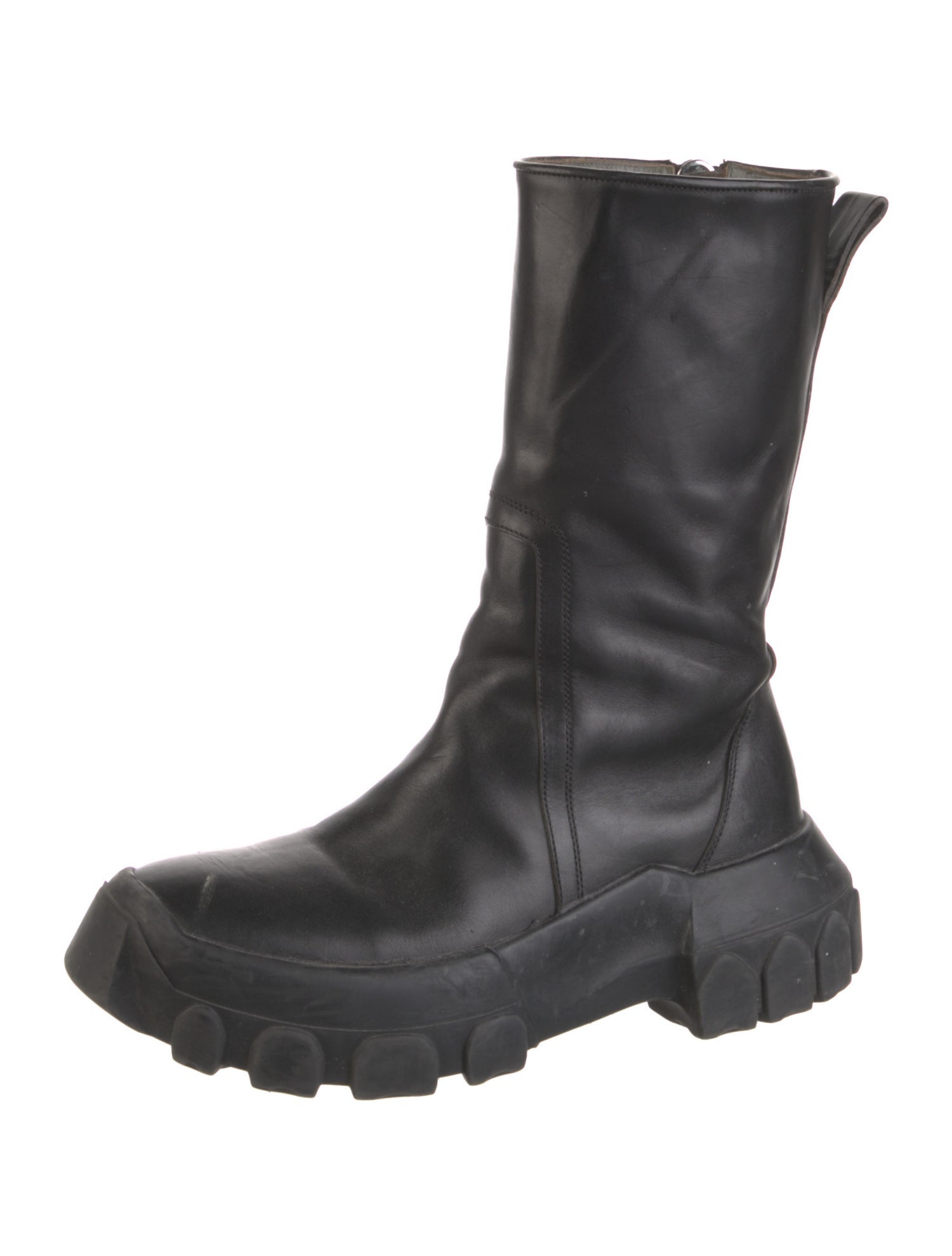 Rick Owens Leather Rain Boots