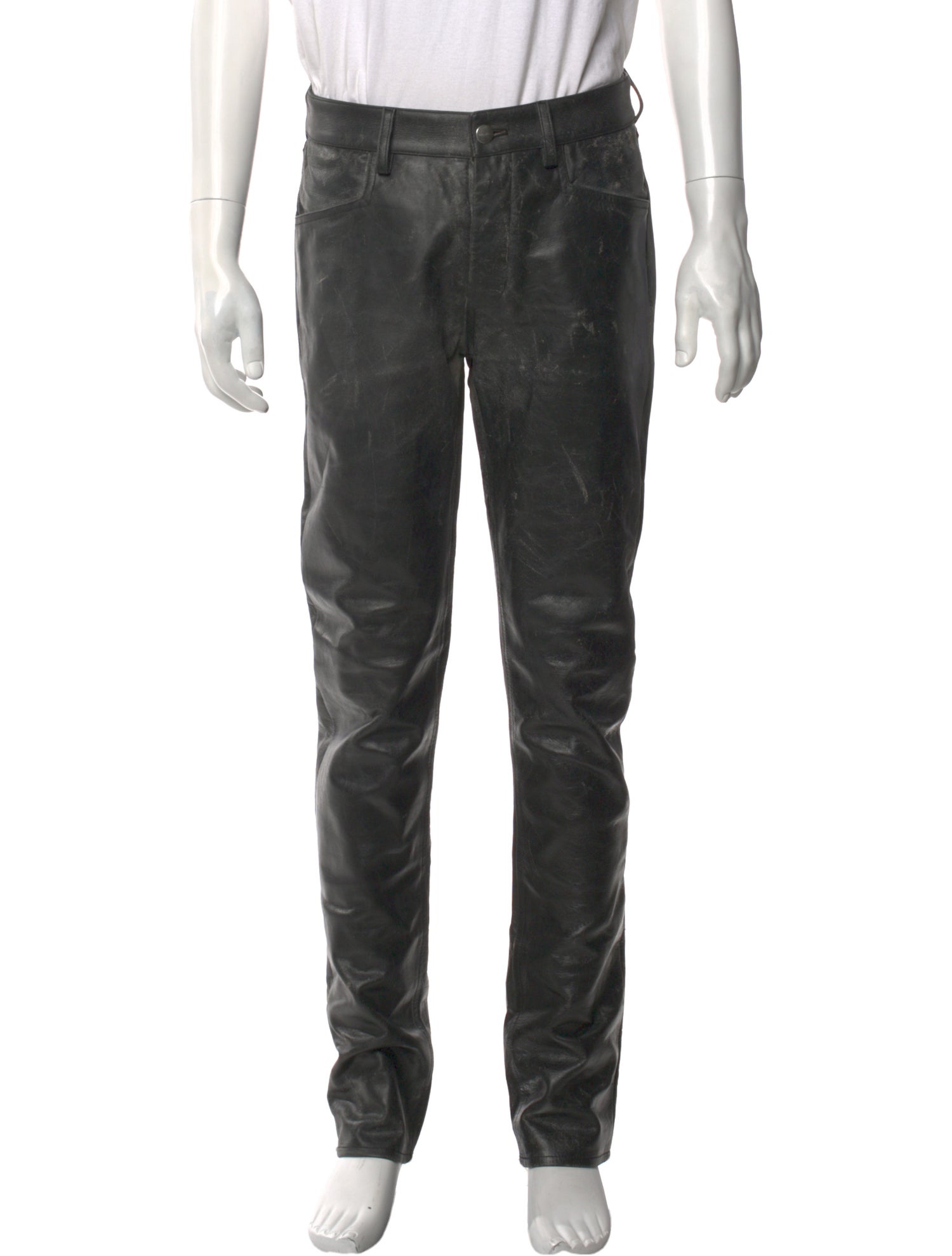 Rick Owens Calf Leather Moto Pants