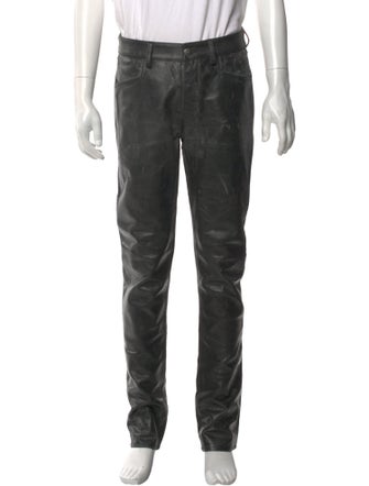 Rick Owens Calf Leather Moto Pants