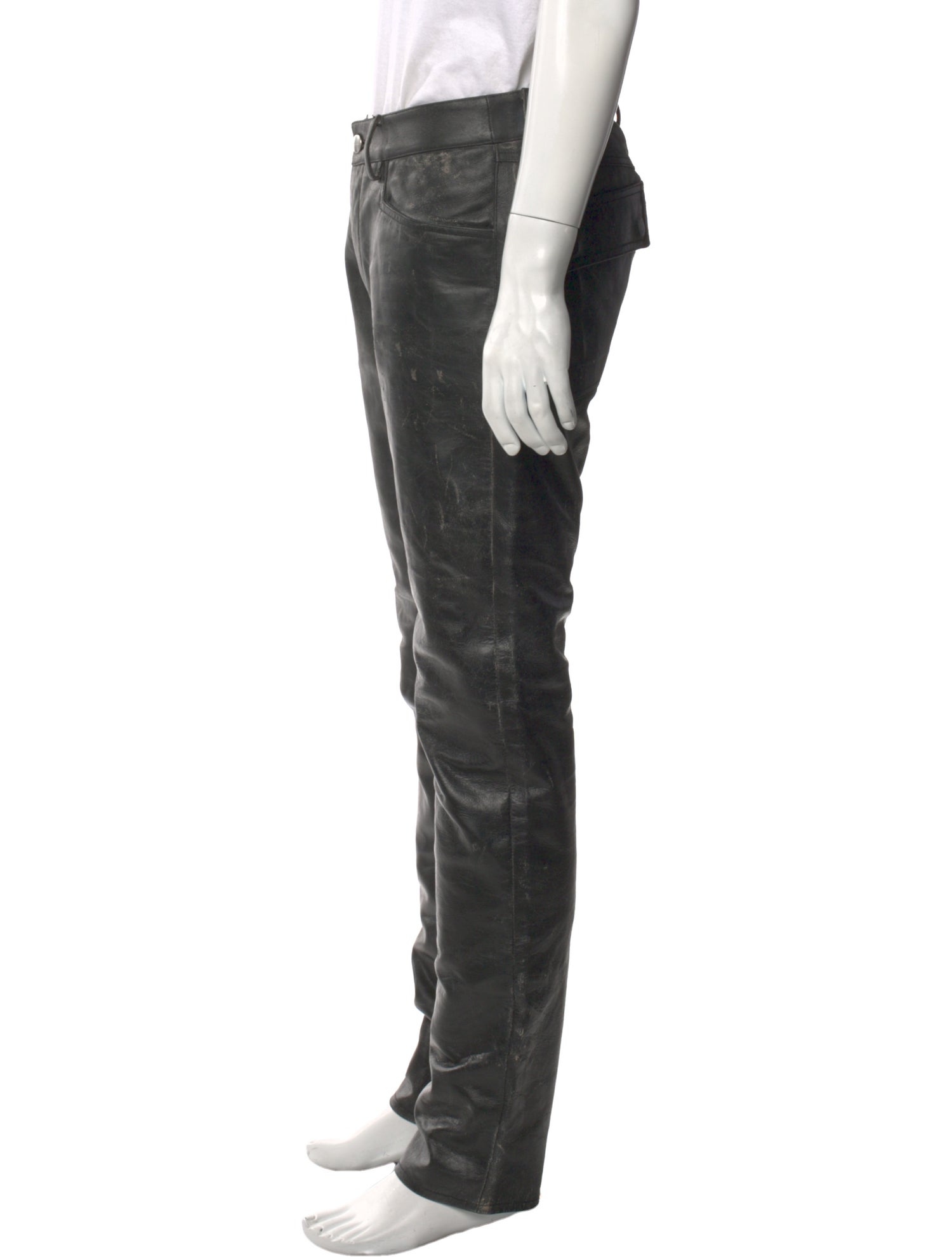 Rick Owens Calf Leather Moto Pants