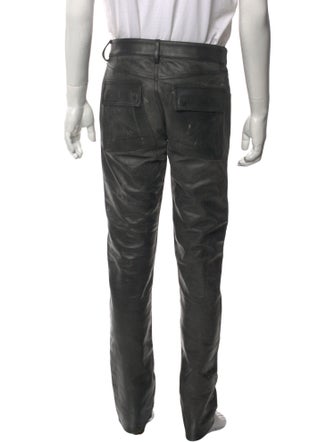 Rick Owens Calf Leather Moto Pants