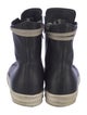 Rick Owens Leather Colorblock Pattern Sneakers