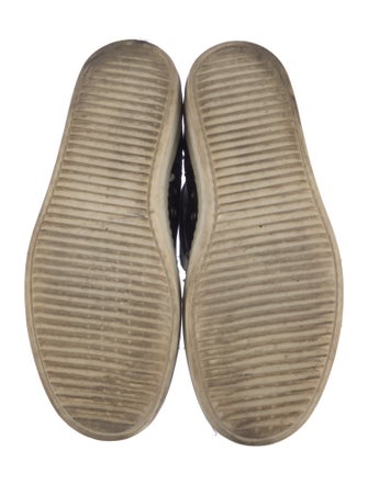 Rick Owens Leather Colorblock Pattern Sneakers