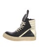 Rick Owens Leather Colorblock Pattern Sneakers