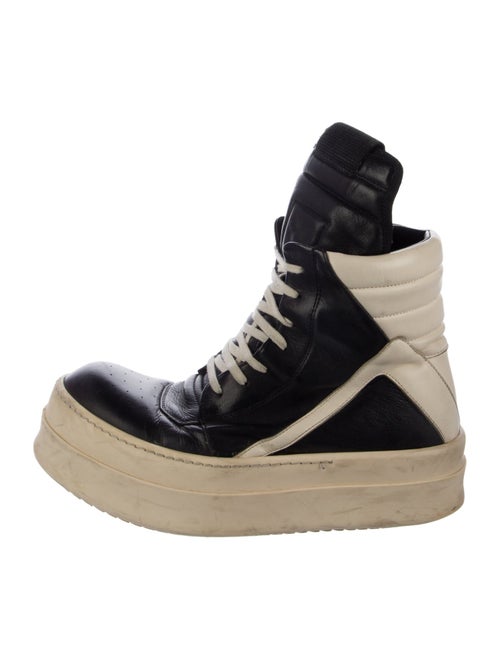 Rick Owens Drkshdw Leather Colorblock Pattern Sneakers