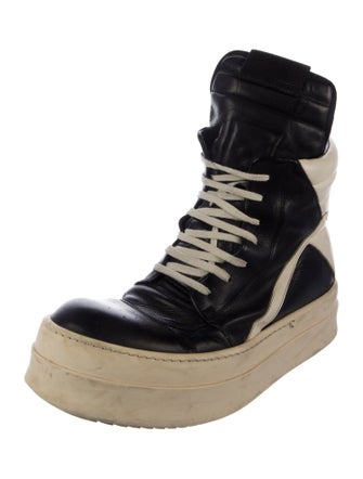 Rick Owens Drkshdw Leather Colorblock Pattern Sneakers