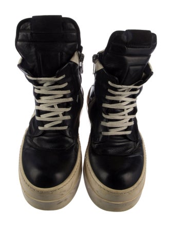 Rick Owens Drkshdw Leather Colorblock Pattern Sneakers
