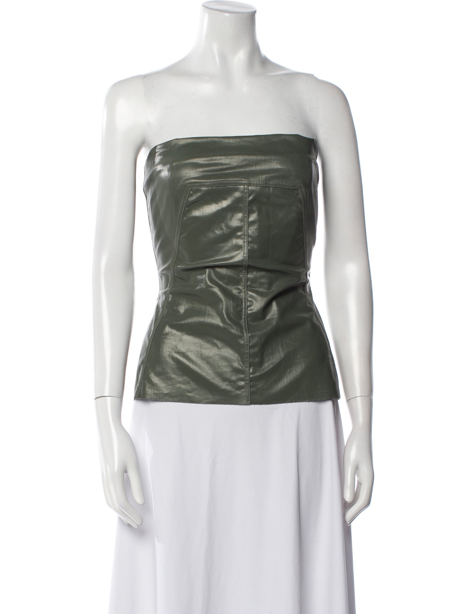 Rick Owens 2023 'EDFU' Coated Bustier Top w/ Tags