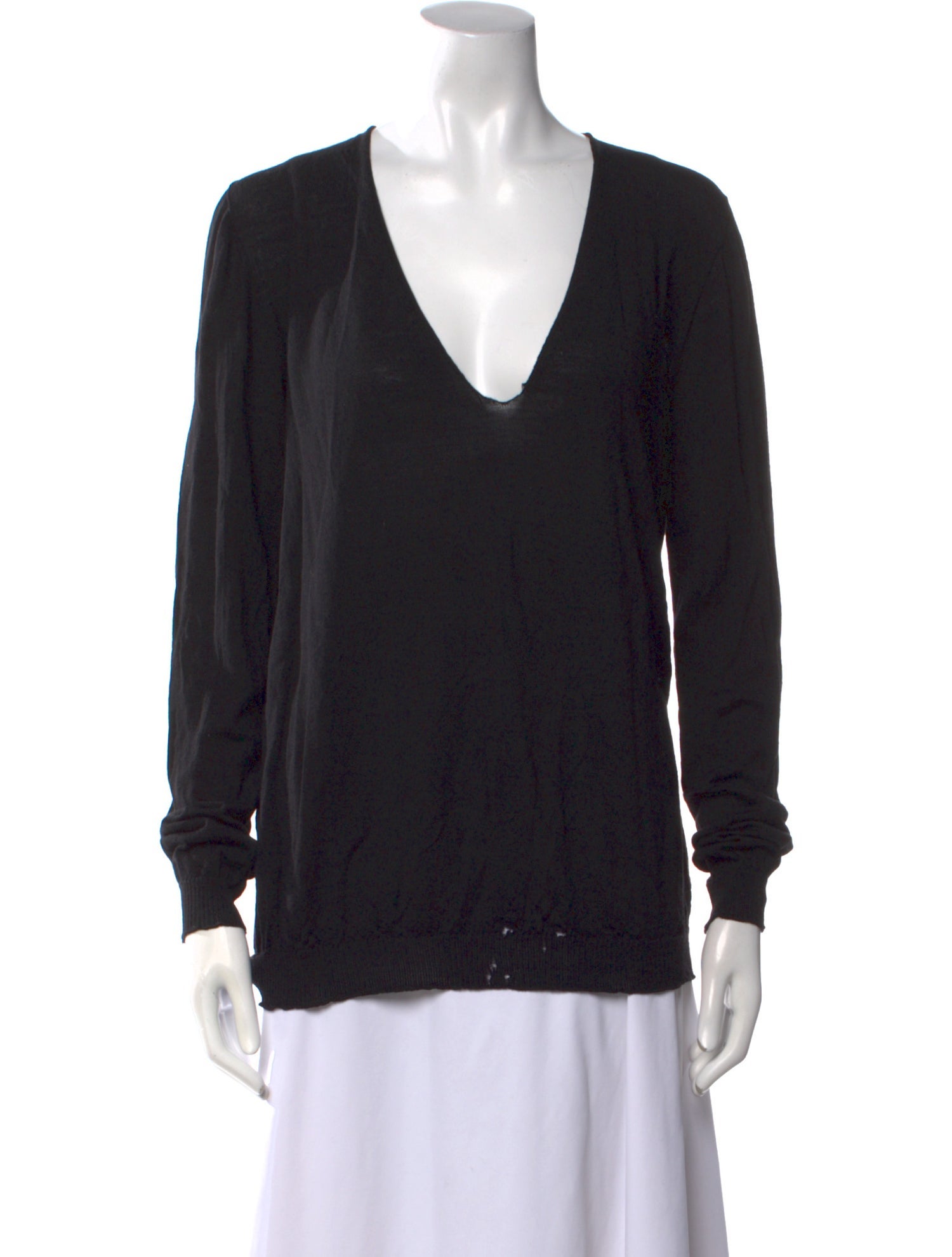 Rick Owens Virgin Wool V-Neck Top