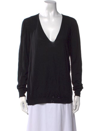 Rick Owens Virgin Wool V-Neck Top
