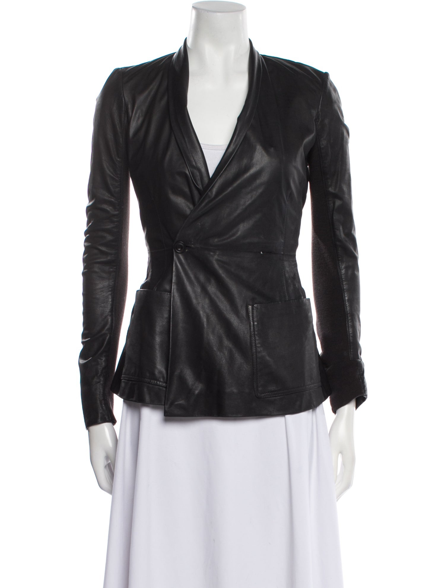 Rick Owens Calf Leather Biker Jacket