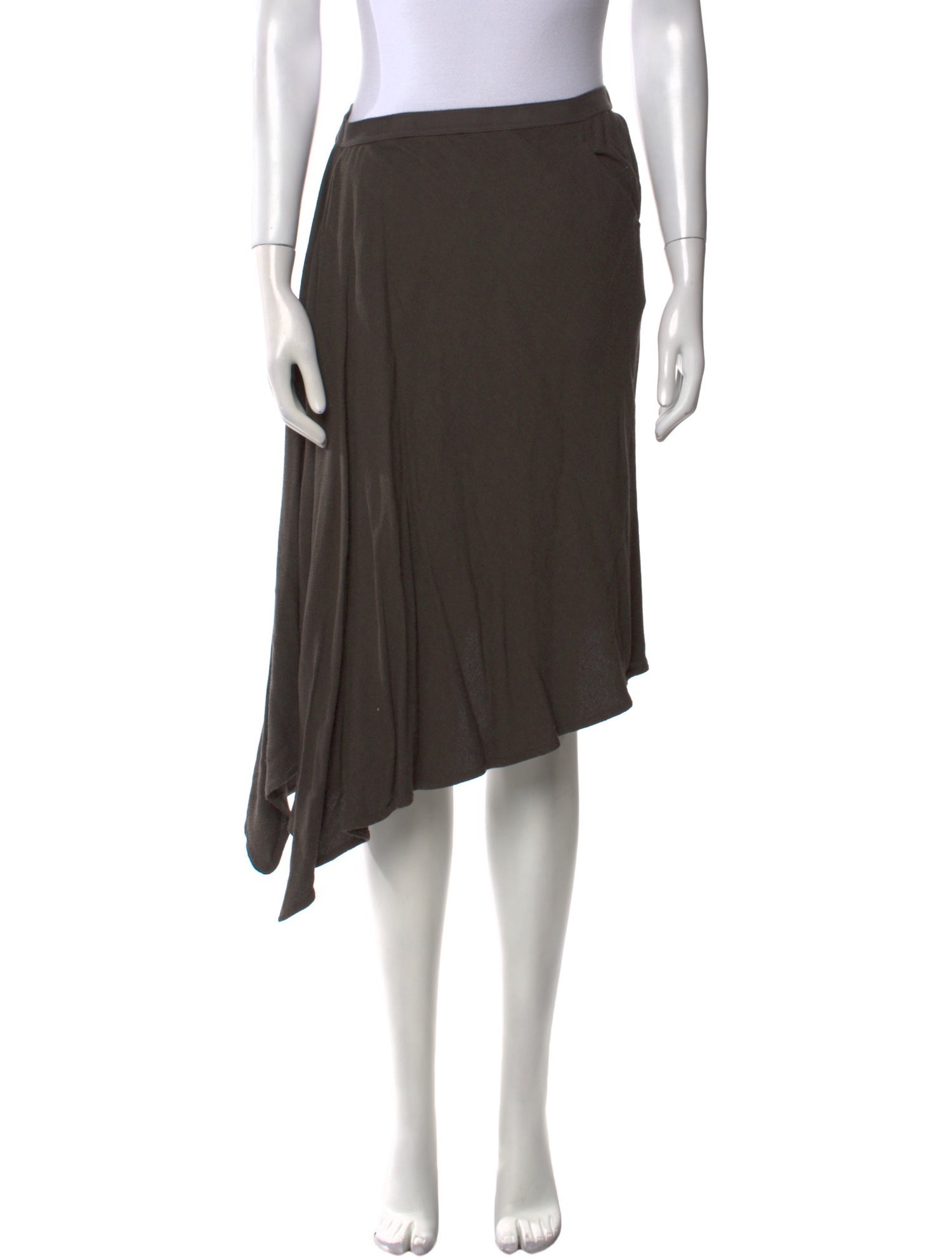 Rick Owens Ruffle Embellishment Midi Length Skirt