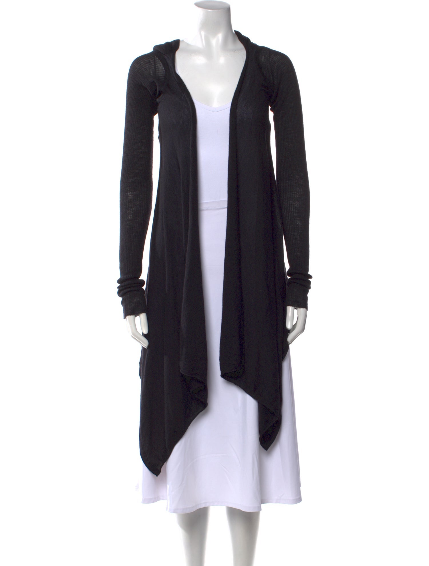 Rick Owens Virgin Wool Open Front Sweater