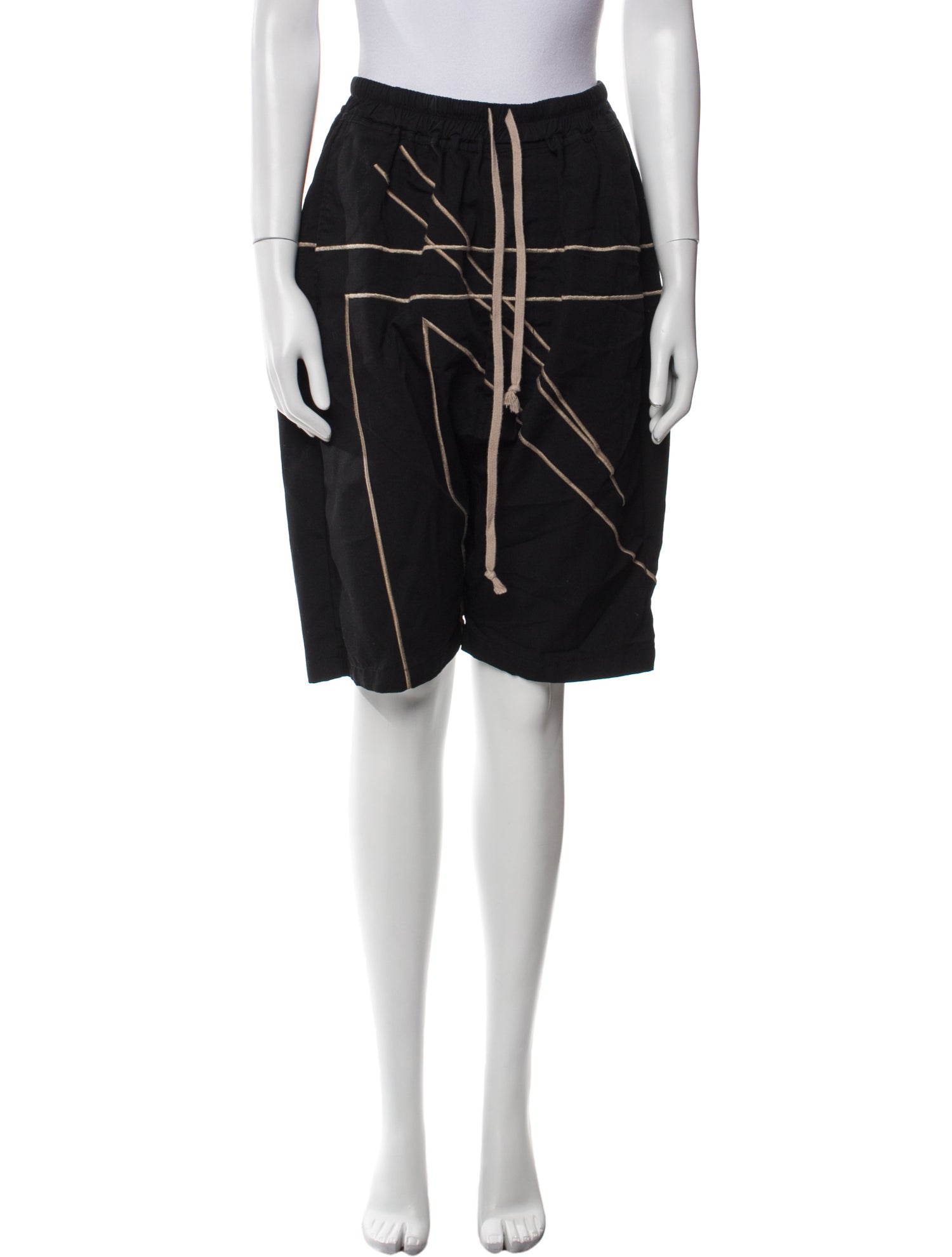 Rick Owens Striped Knee-Length Shorts