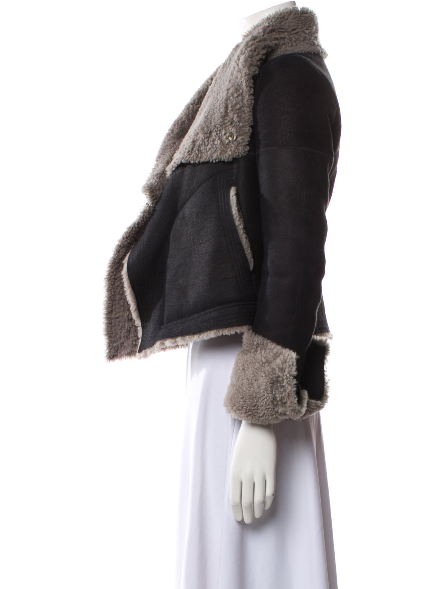 Rick Owens 2019 'Larry' Trucker Biker Fur Jacket