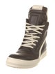 Rick Owens Leather Colorblock Pattern Wedge Sneakers