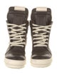 Rick Owens Leather Colorblock Pattern Wedge Sneakers