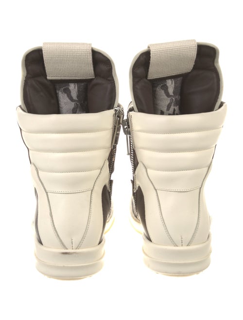 Rick Owens Leather Colorblock Pattern Wedge Sneakers