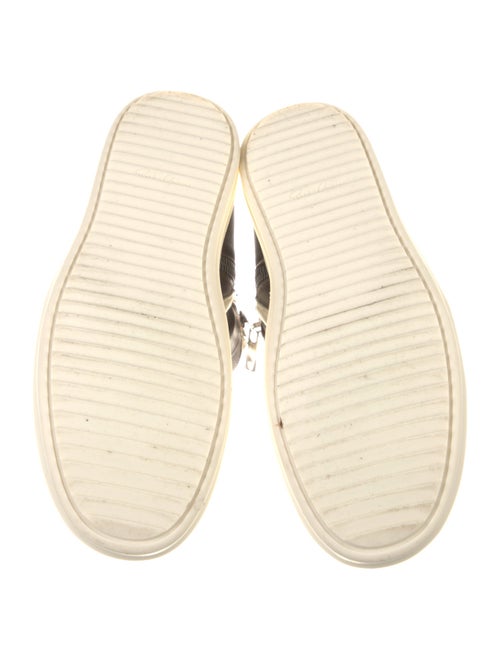 Rick Owens Leather Colorblock Pattern Wedge Sneakers