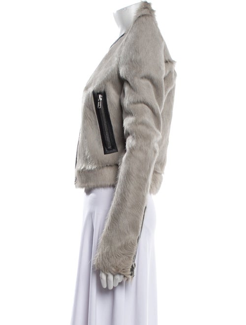 Rick Owens 2022 'Strobe' Horned Cropped Klaus Fur Jacket