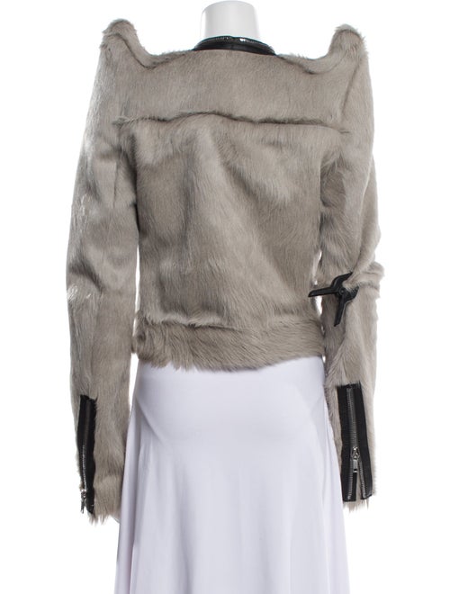 Rick Owens 2022 'Strobe' Horned Cropped Klaus Fur Jacket